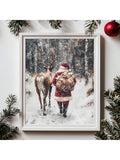 Bring festive warmth to your home with this expertly crafted framed wall art featuring Santa and his reindeer in a serene winter forest setting. The detailed composition captures the magic of the season, making it an ideal focal point for living rooms, bedrooms, or entryways. High-quality framing protects the artwork while complementing any décor style, from traditional to contemporary. This timeless piece celebrates holiday spirit year after year, transforming your space into a winter wonderland. Whether y