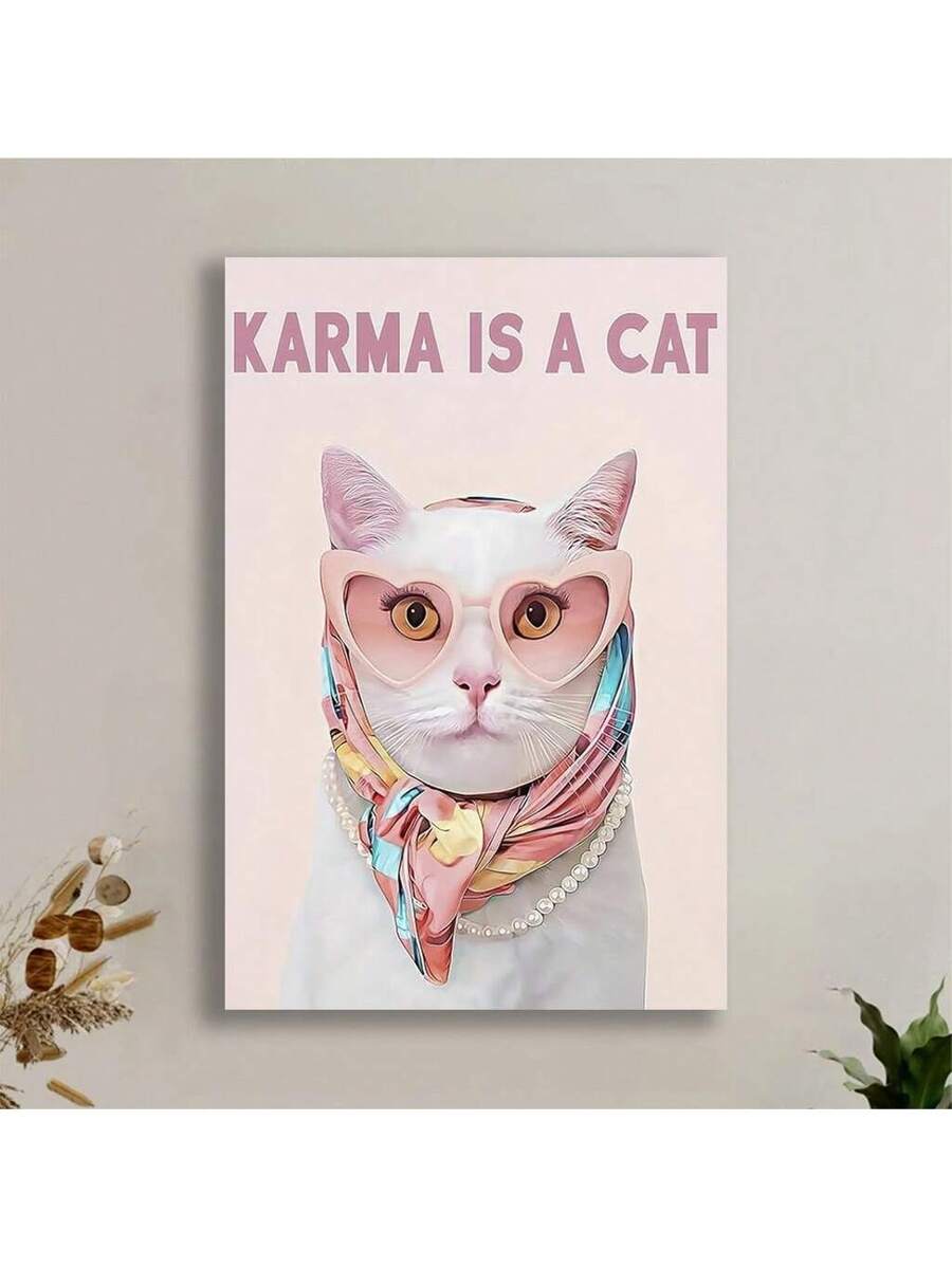 Elevate any room with the Taylorr "Karma Is A Cat" Lyrics Canvas Poster. With its sleek frame and eye-catching design, it's the perfect addition to any bedroom or living space. The lyrics add a touch of whimsy, while the canvas construction ensures long-lasting beauty.