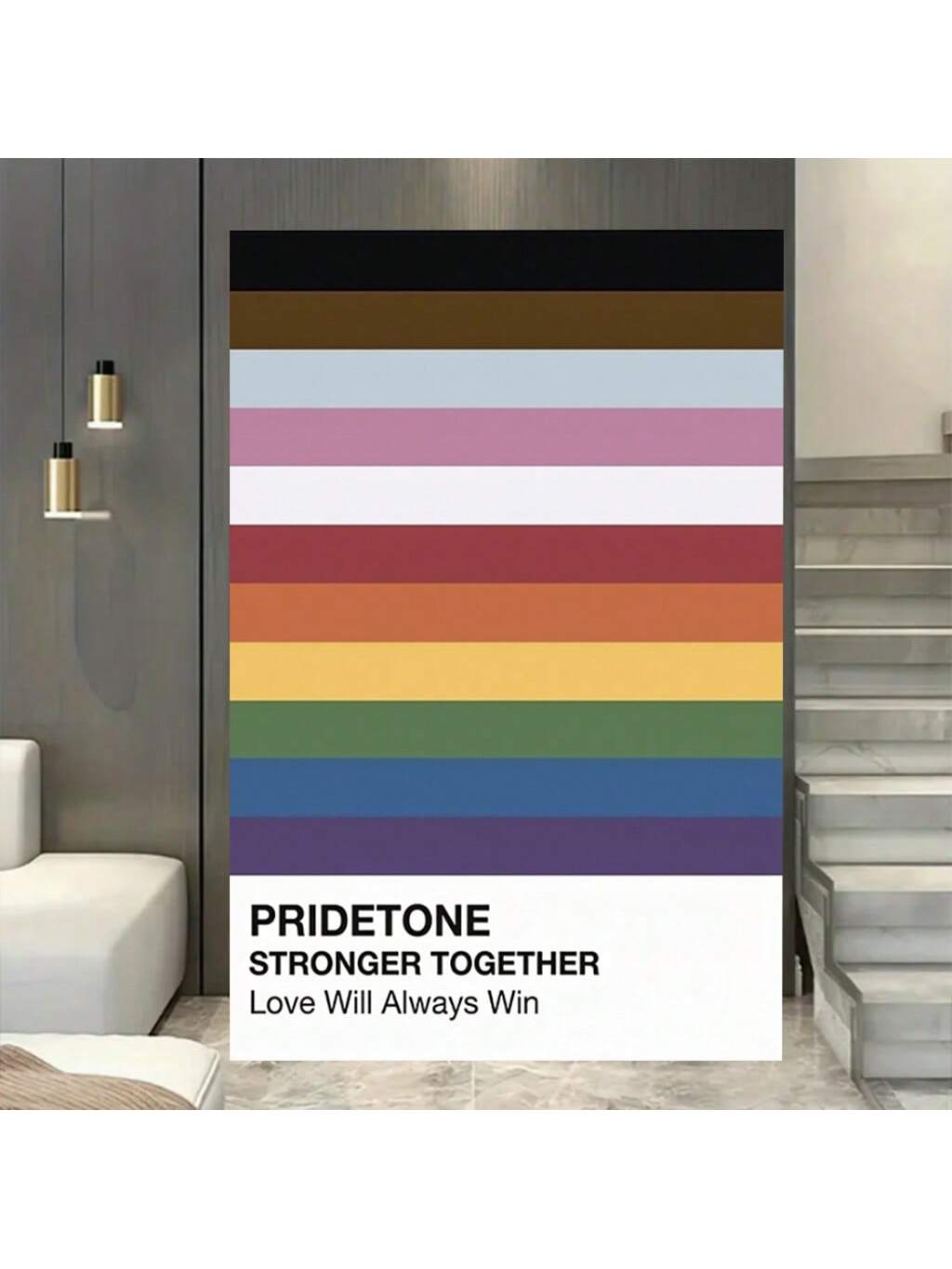 Enhance the beauty of your home with our Framed Unity Is Strength LGBT Pride Canvas Poster. Celebrate love and unity with this stunning wall art, perfect for newlyweds and anniversaries. Made with high-quality materials, it also makes a thoughtful gift. Display your support and style with this meaningful and timeless piece of home decor.