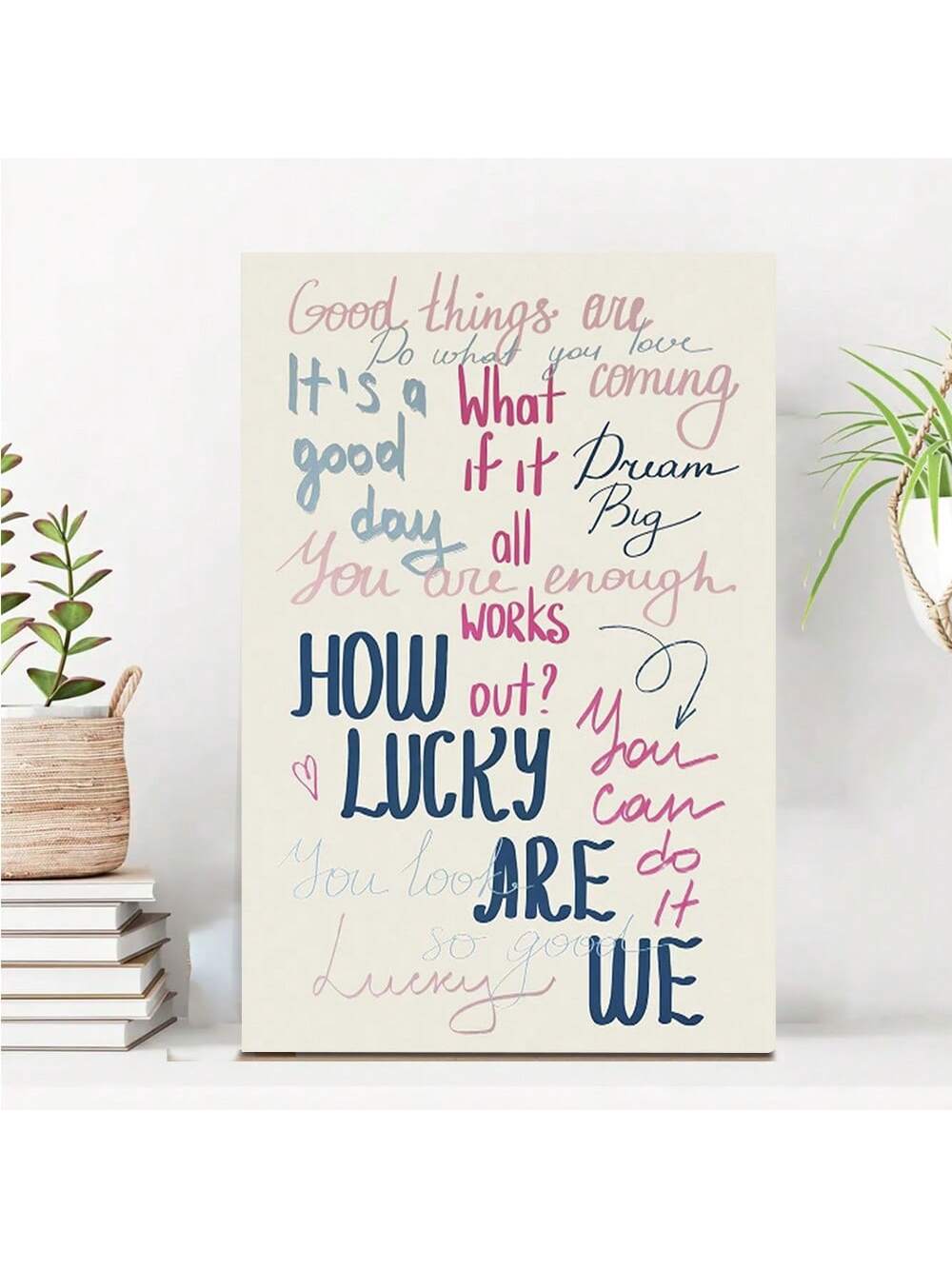 Elevate your space with the framed vintage "How Lucky Are We" canvas wall art, featuring a timeless design that inspires gratitude and positivity. Perfect for home, office, or dorm rooms, this artwork encourages mindful reflection while adding a sophisticated touch to any decor. Its high-quality framing ensures durability and a polished look, making it a thoughtful addition that fosters an uplifting atmosphere.