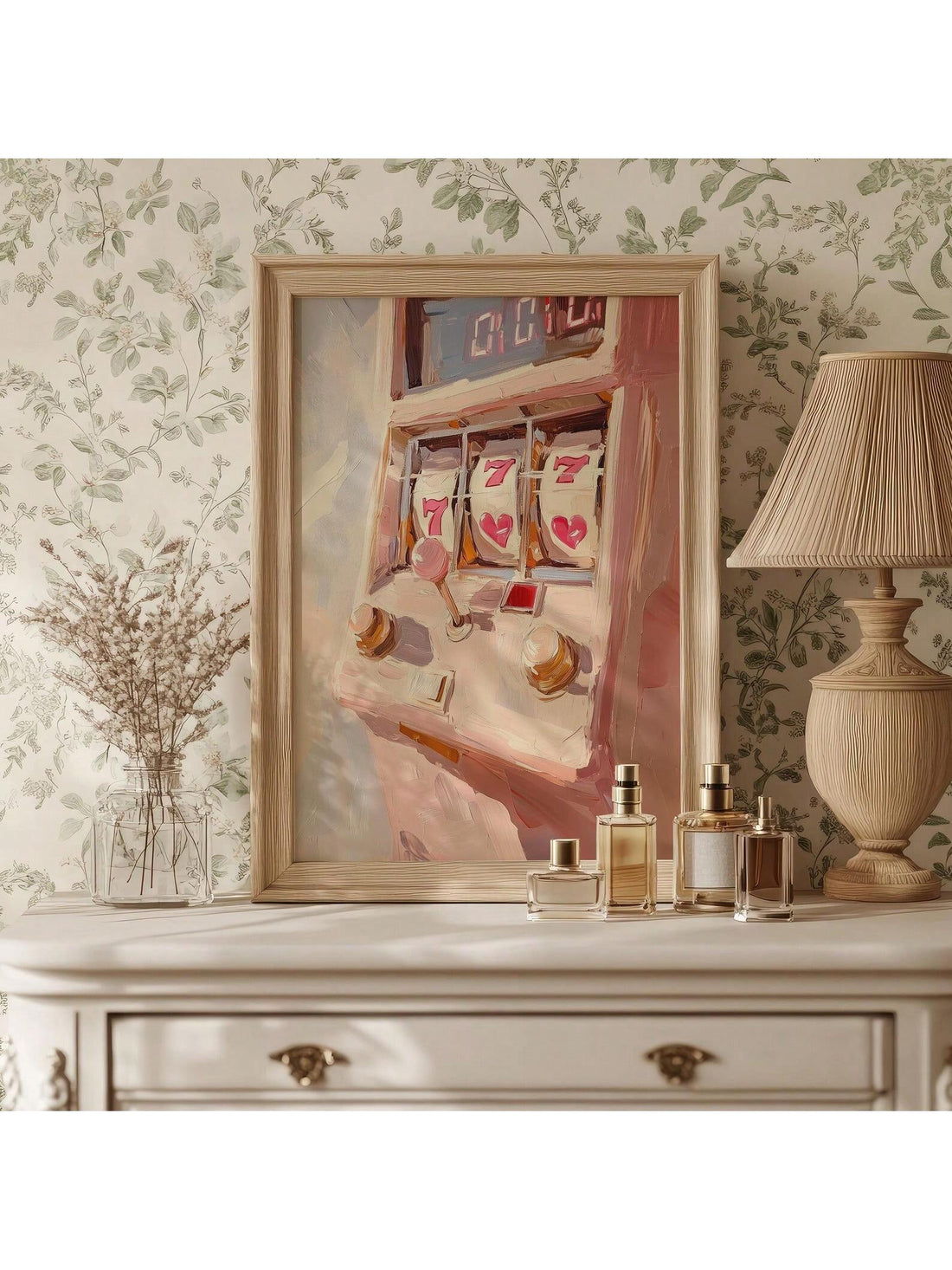 Elevate your space with this striking frameless wall art celebrating the iconic 777 slot machine aesthetic. Perfect for Y2K enthusiasts and retro gaming fans, this piece brings nostalgic casino vibes to bedrooms, dorms, and entertainment areas. The vintage-inspired design captures the thrill of classic gambling culture while serving as a bold statement piece. Its frameless presentation offers modern versatility, allowing seamless integration into contemporary or eclectic interiors. Ideal for collectors seek