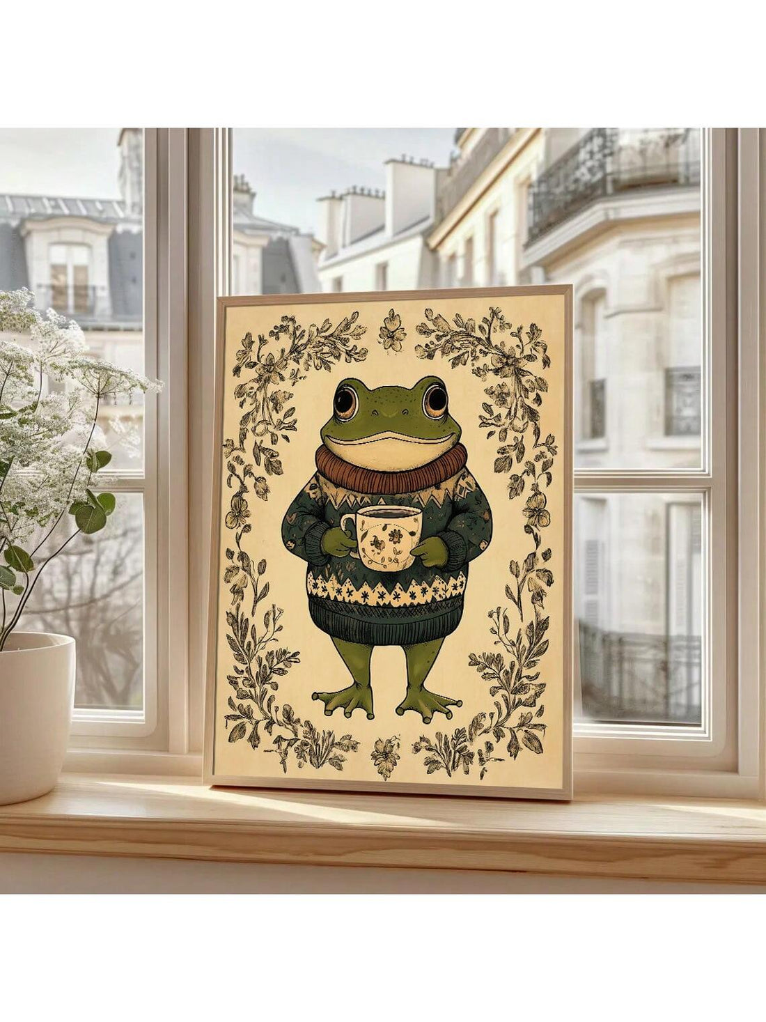 Elevate your living space with this frameless Cozy Cottagecore Botanical Frog canvas print. Featuring delicate botanical elements and a charming frog motif, this whimsical artwork blends nature-inspired aesthetics with modern design. Its frameless style offers a clean, minimalist look that complements any contemporary home décor, adding a touch of serene charm and artistic sophistication. Perfect for those who appreciate subtle, nature-themed accents that enhance a cozy, inviting atmosphere.