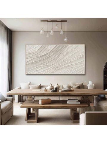 Elevate your contemporary living room or bedroom with our Frameless Modern Minimalist Canvas Wall Art. The white and beige color scheme adds a touch of sophistication, while the frameless design gives a sleek and modern look. Perfect for adding a minimalist touch to your home decor.