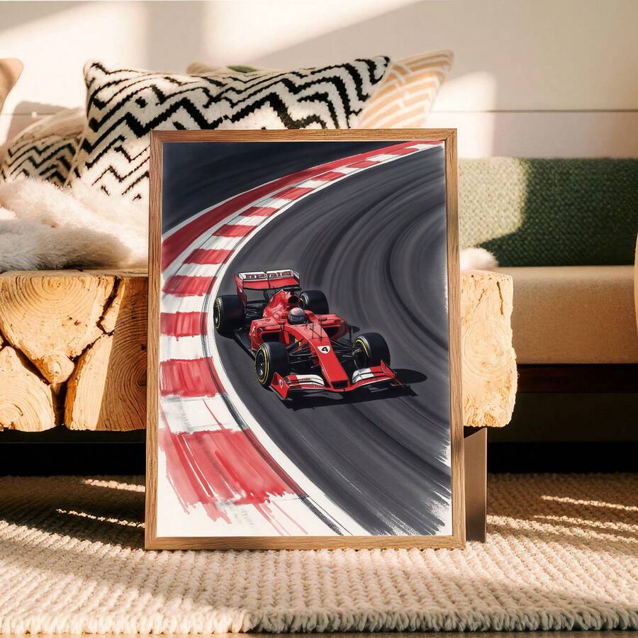 Transform your space with this striking frameless motorsport racing car canvas print. Featuring bold graphic design elements with modern aesthetic appeal, this unframed painting brings high-octane energy to any room. The waterproof canvas material ensures durability and longevity, making it perfect for bedrooms, dorm rooms, or living spaces. Its contemporary style complements both minimalist and eclectic décor, while the geometric and letter patterns add visual interest without overwhelming your walls. Idea