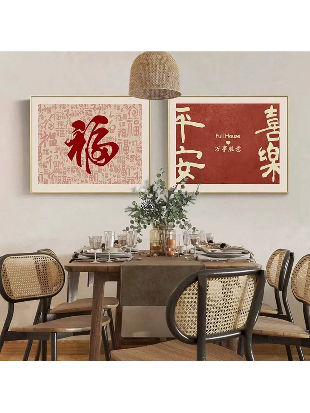 Add a touch of elegance to any room with this stunning Frameless Red Calligraphy Canvas Art. Featuring beautiful blessings for the Year of the Snake, this canvas art is sure to bring luck and prosperity to your space. Made with high-quality materials and expertly crafted, this piece is a must-have for any art lover or collector.