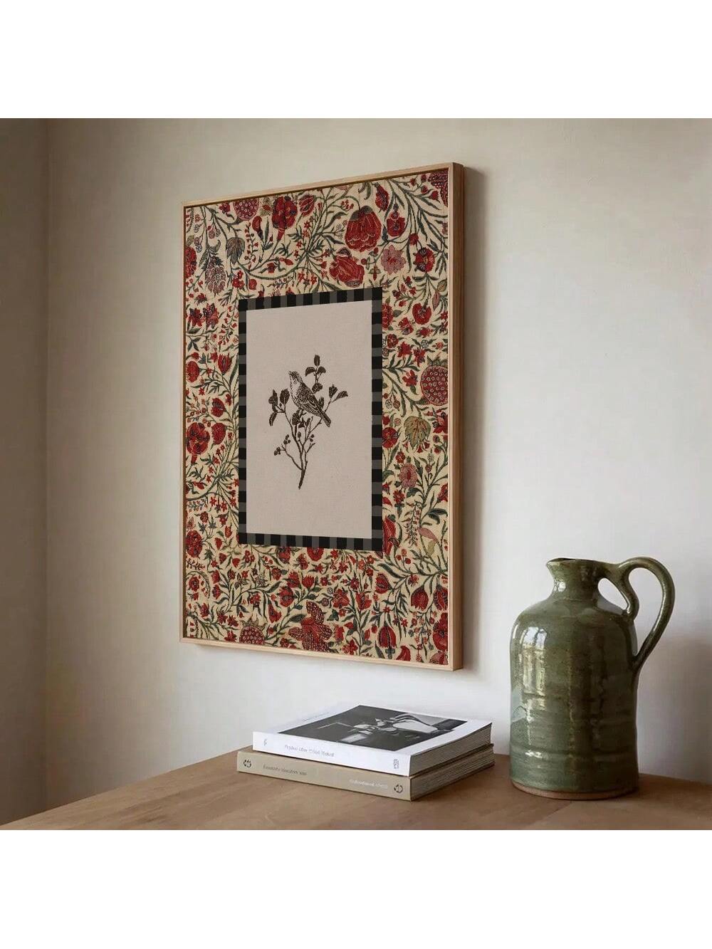 Elevate your living space with this frameless vintage bird and botanical wall art, expertly crafted to blend rustic charm with modern aesthetics. Printed on high-quality canvas, this boho cottage-style piece adds a timeless, natural touch to any room. Its detailed botanical and bird illustrations create a serene atmosphere, perfect for enhancing your home décor with subtle elegance and artistic sophistication.