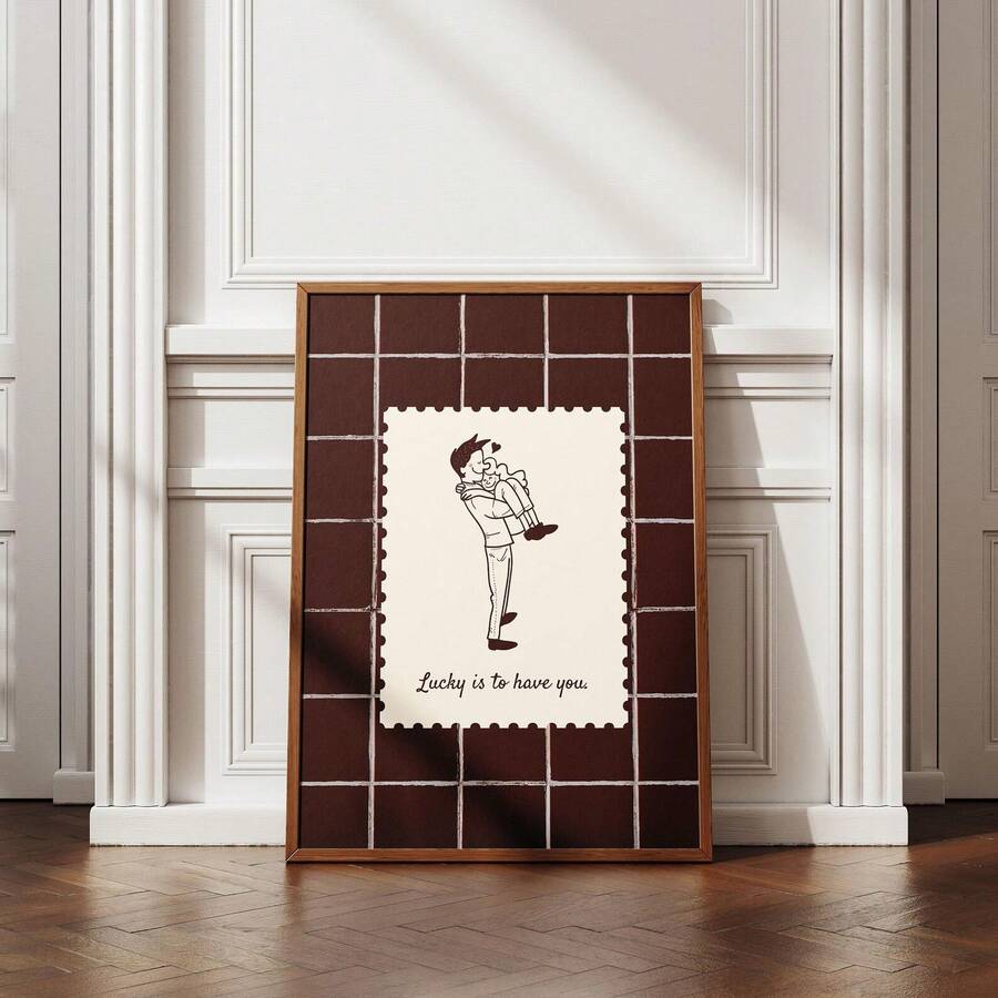 Celebrate your love story with this frameless vintage wedding canvas print, featuring romantic couple artwork perfect for anniversaries and special occasions.