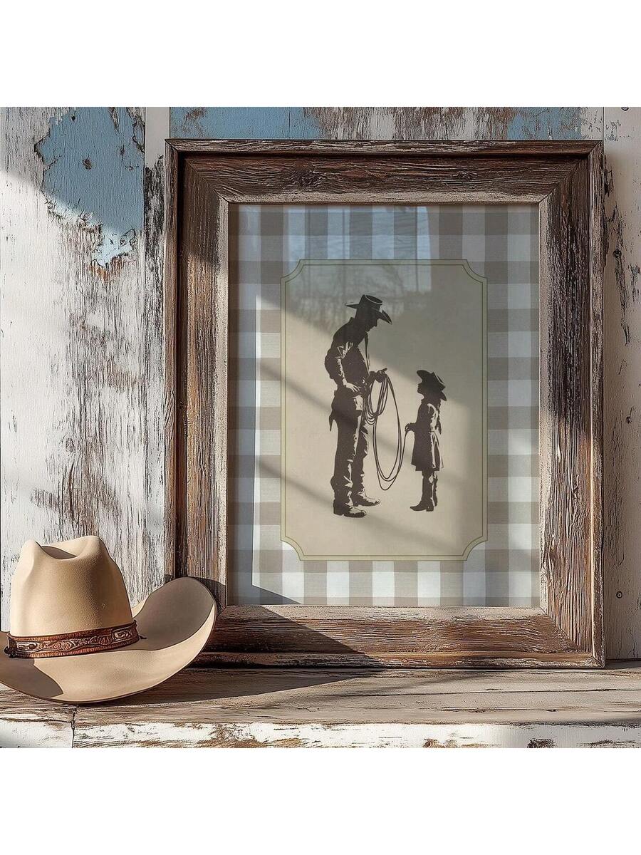 Bring authentic Western charm into your space with this striking vintage cowboy art print. Featuring classic retro imagery that captures the spirit of the Old West, this frameless design offers versatile styling for any room—from dorm spaces to bedrooms and living areas. 