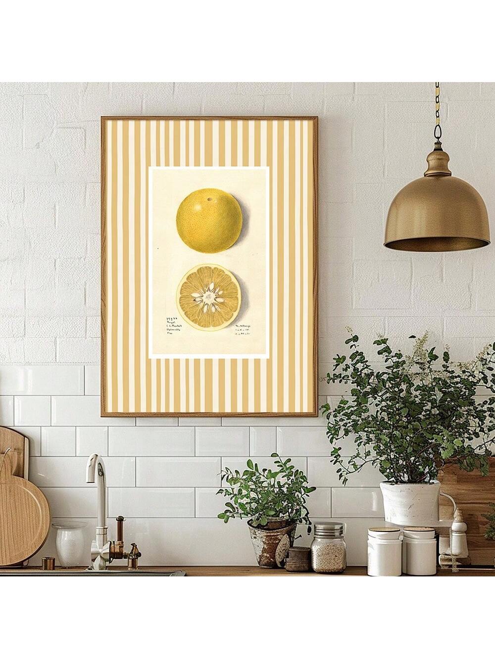 Elevate your kitchen’s ambiance with this frameless yellow lemon canvas wall art, blending vintage charm with minimalist design. Its vibrant yet subtle hues add a fresh, modern touch to any space, enhancing your home’s aesthetic without overwhelming it. Perfect for those seeking a tasteful, expert-curated decor piece that complements contemporary interiors while celebrating classic simplicity.