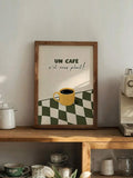 French cafe UN CAFE framed kitchen wall art