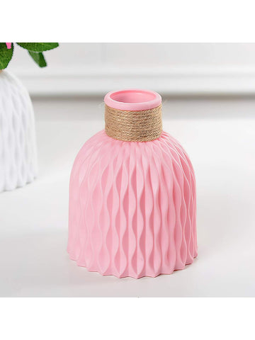 Frosted Wave Plastic Flower Vase: Chic Home Decor for Your Living Room