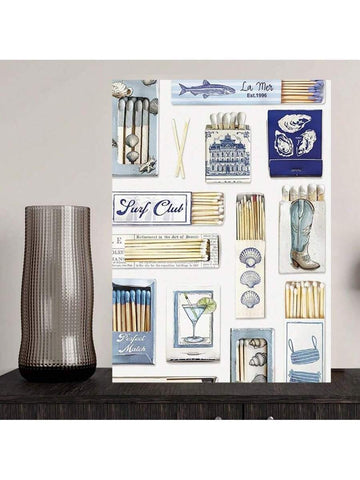 Introducing the perfect addition to any preppy coastal cowgirl room - our Funky Blue Beachy Canvas Print! Featuring retro matchbox art, this canvas print is sure to add a touch of fun and nostalgia to your decor. Elevate your space with our unique and stylish piece.