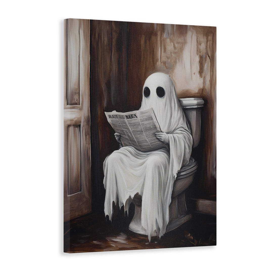 Add a touch of humor and character to any room with this Funny Ghost Reading Newspaper Canvas Wall Art. Perfect for living rooms, sofas, bedside areas, or any other room in need of some unique decoration. Made with high-quality materials, this print is sure to make you smile every time you see it.