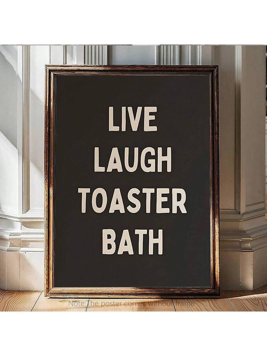 Add a touch of humor to your space with this sarcastic 'Live Laugh Toaster' wall art print. Perfect for bathrooms, bedrooms, or offices, this black and white design brings witty charm to any room. Available as both framed and unframed canvas options, it's easily removable and won't damage your walls. A fun conversation starter that celebrates the quirky side of home decor.