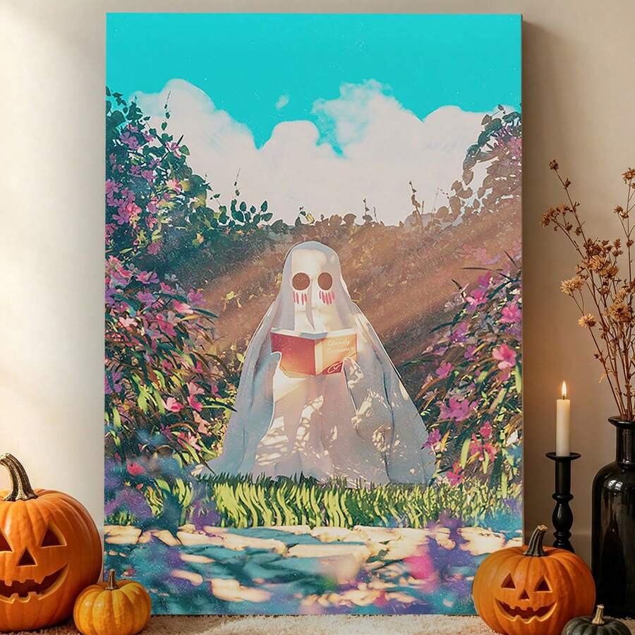 Ghost Garden Art Eerie Country Style Illustration Canvas Poster 