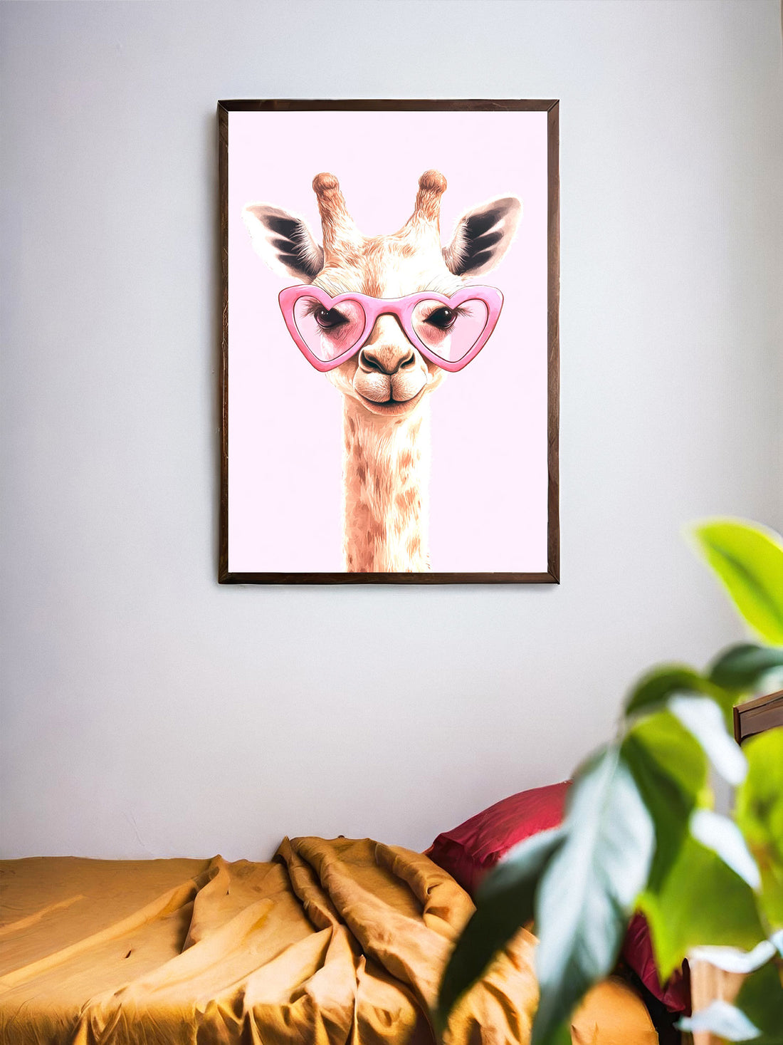 Elevate your space with this charming Giraffe With Glasses Canvas Poster Wall Art. Perfect for living rooms, sofas, and bedside decor, this piece adds a touch of whimsy to any room. Made with high-quality canvas and without a frame, it's a versatile and stylish addition to any home.