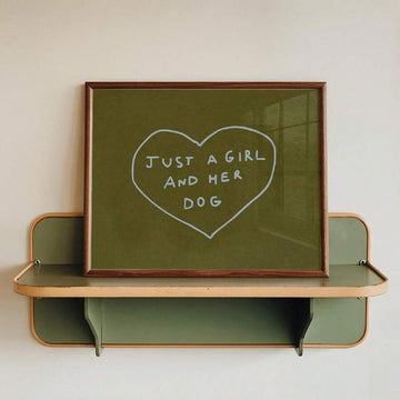Girl And Dog Theme Minimalist Pet Quote Autumn Farmhouse Canvas Poster 
