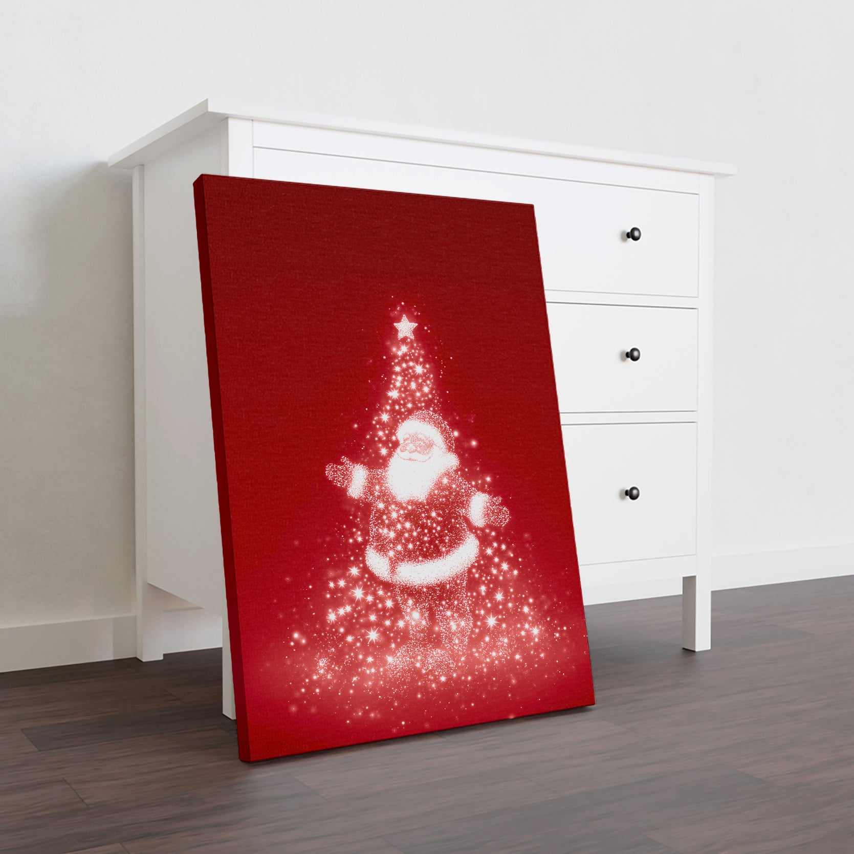 Transform your space with this stunning Glitter Santa Claus and Tree Canvas Wall Art, designed to bring festive elegance to any room. Featuring shimmering glitter accents that catch the light beautifully, this piece combines traditional holiday charm with modern aesthetic appeal. 