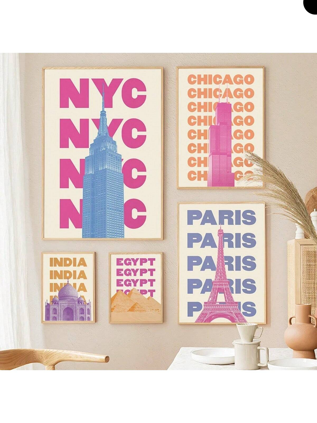 Transform your space into a window to the world's most iconic destinations. This striking canvas art captures the essence of five legendary cities—Paris, New York, London, Rome, and Japan—in one cohesive design. Perfect for travel enthusiasts, culture lovers, and anyone seeking to infuse their home with global inspiration. 