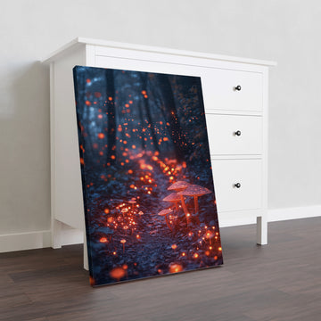 Enhance your space with our stunning Glowing Mushrooms Night Scene Canvas Wall Art. Featuring a captivating night scene with luminous mushrooms, this canvas art adds a touch of magic to your living room, sofa backdrop, bedside, or any other space. Elevate your home decor with this unique and mesmerizing piece.