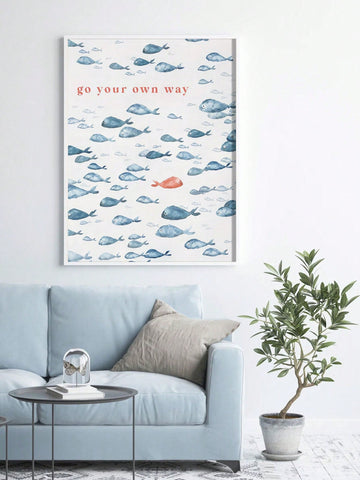 This Go Your Own Way canvas art poster is the perfect addition to any modern home decor. With its nautical-inspired fish and sailing ship design, it will add a touch of sophistication and adventure to any room. Made from high-quality canvas, it is durable and long-lasting. Go your own way with this unique and stylish piece.