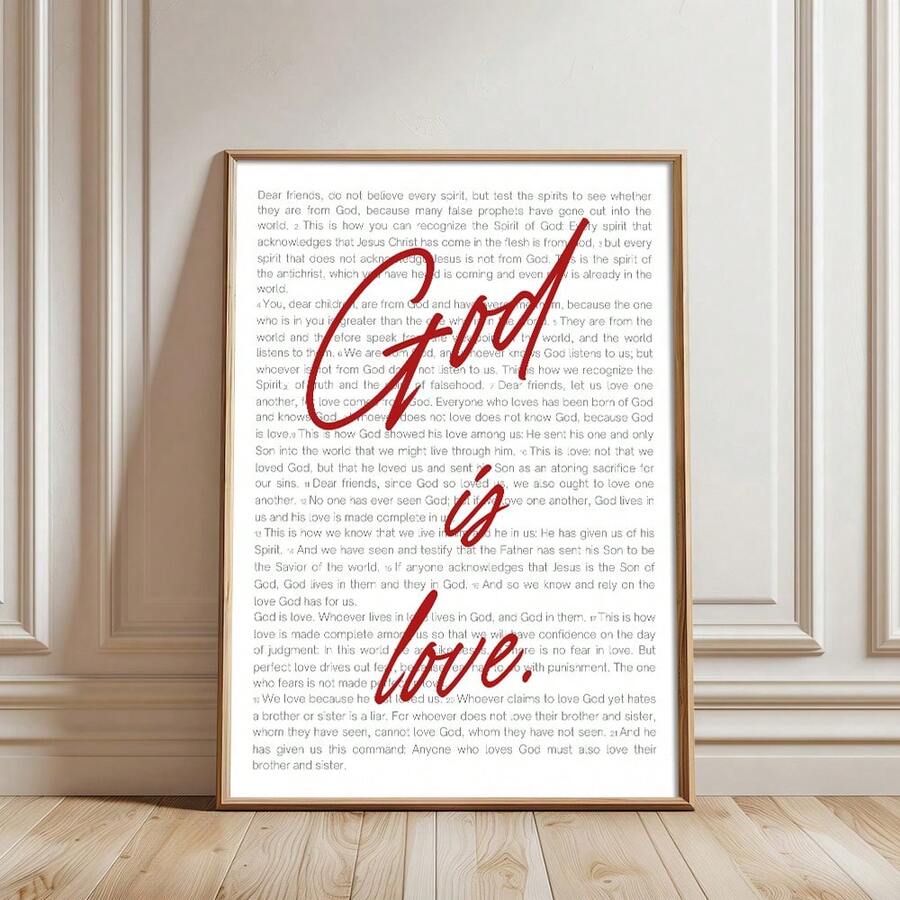 Bring faith and inspiration into your home with this minimalist canvas wall art featuring the powerful message "God Is Love." Perfect for creating a serene, spiritually uplifting atmosphere in any room.