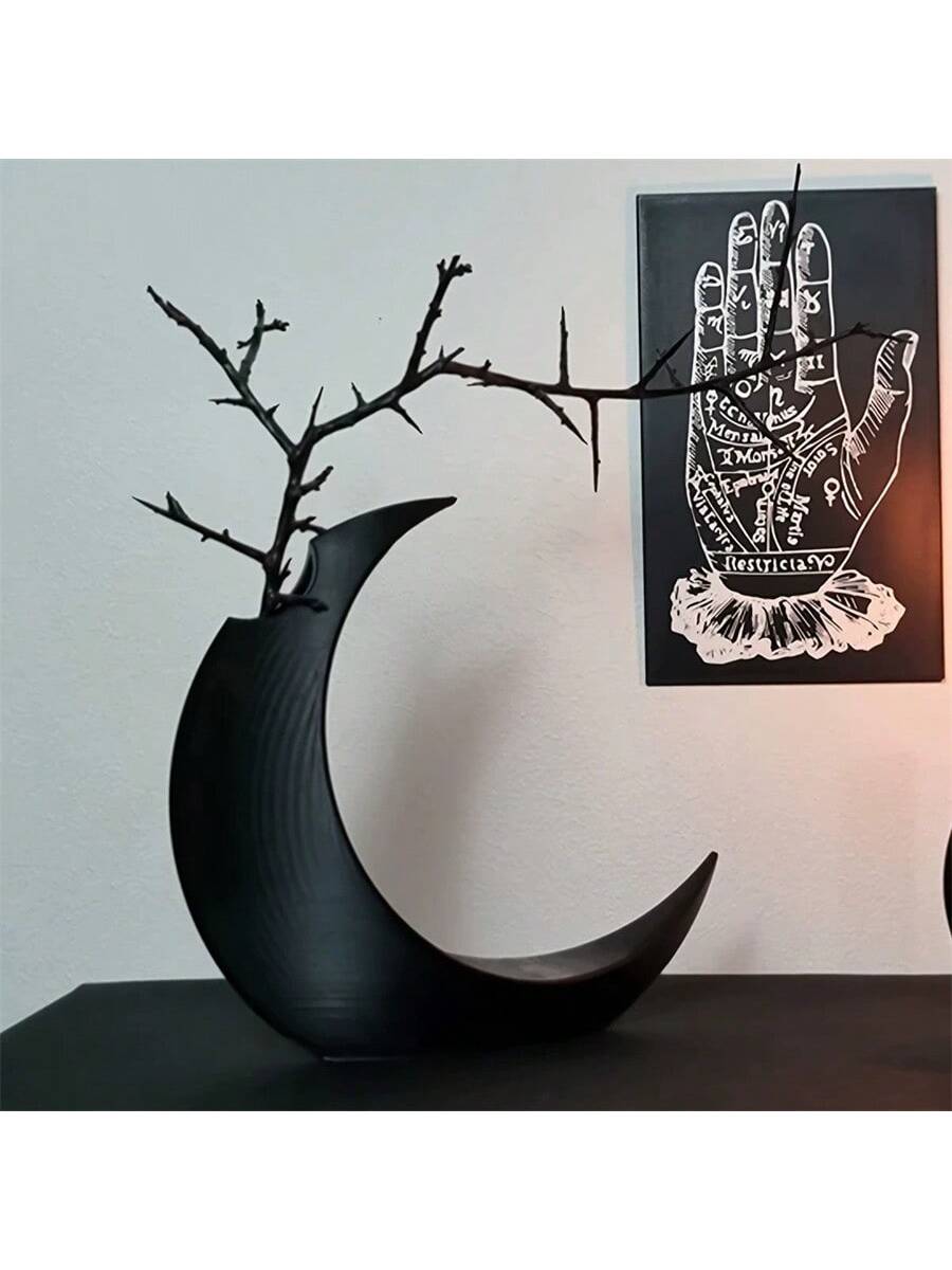 This Gothic 3D Printed Moon-Shaped Flower Vase is the perfect addition to your Halloween and year-round home decor. Crafted with intricate details and a unique shape, this vase adds a touch of elegance and spookiness to any room. Made with high-quality materials, it's durable and long-lasting.