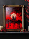 Gothic Dark Dracula Castle Halloween Canvas poster with mysterious vintage horror style. Perfect for gothic bedrooms, libraries, dark academia, and spooky decor.