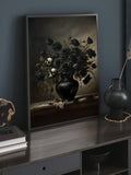 Enhance the ambiance of your home decor with this unique Gothic Floral Black Roses and Skull Wall Art. Featuring a striking mortality theme, this canvas print is sure to catch the eye of anyone who enters the room. Add a touch of darkness and beauty to your space with this exquisite piece.