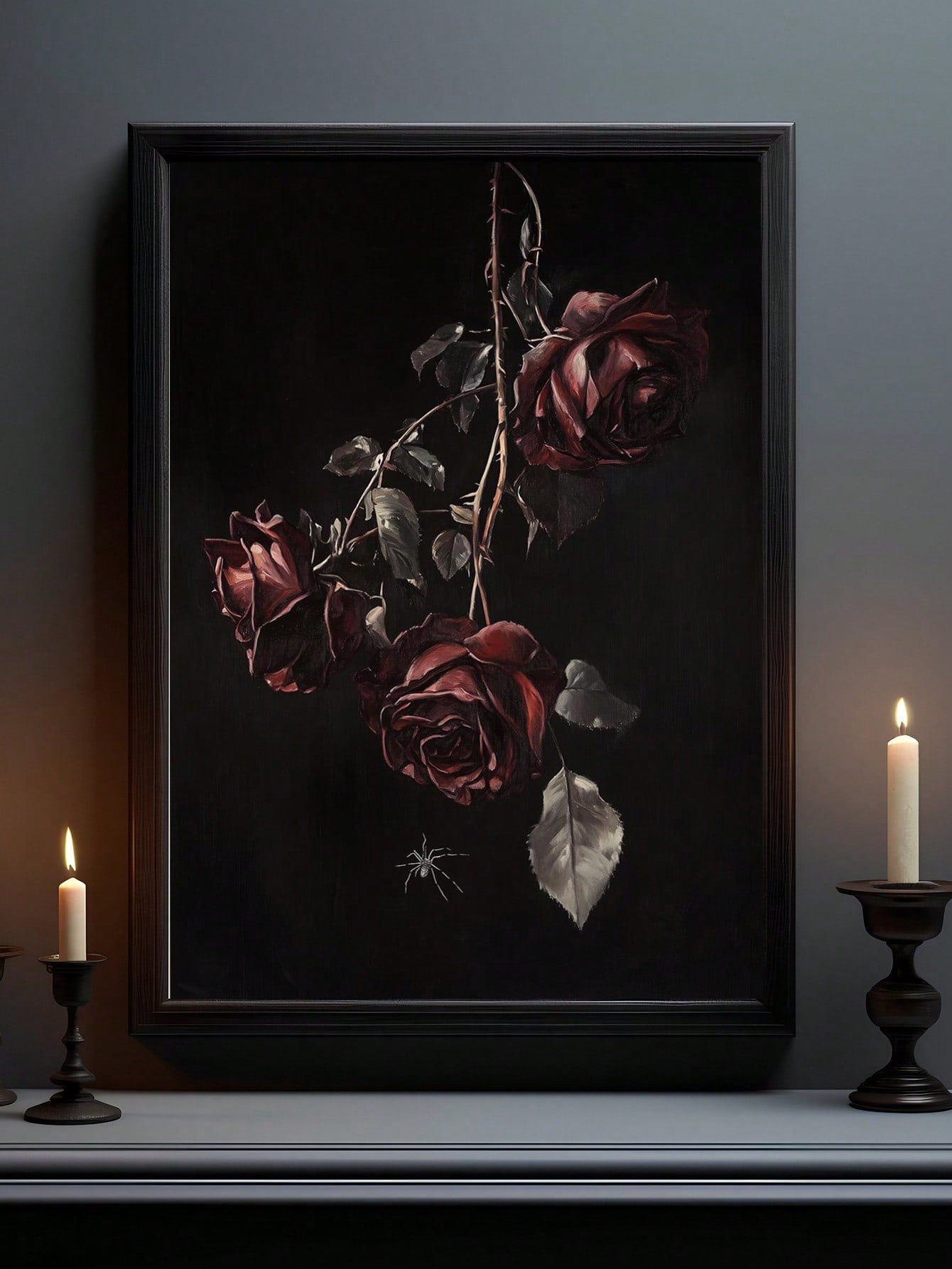Elevate your Halloween ambiance with this Gothic Floral Canvas Wall Art featuring a dark rose print. Expertly designed to blend eerie elegance with floral beauty, it adds a sophisticated, spooky touch to your decor. Crafted on high-quality canvas, this piece offers lasting vibrancy and depth, perfect for creating a hauntingly stylish atmosphere in any room.
