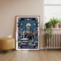 Embrace the mystique of dark academia with this striking Gothic Tarot Card Skeleton Wall Art. Featuring intricate graphic patterns, botanical elements, and gothic lettering, this canvas print brings an enchanting aesthetic to any space. Perfect for book lovers and those drawn to occult-inspired décor, it transforms your dining room or home office into a sanctuary of literary elegance.
