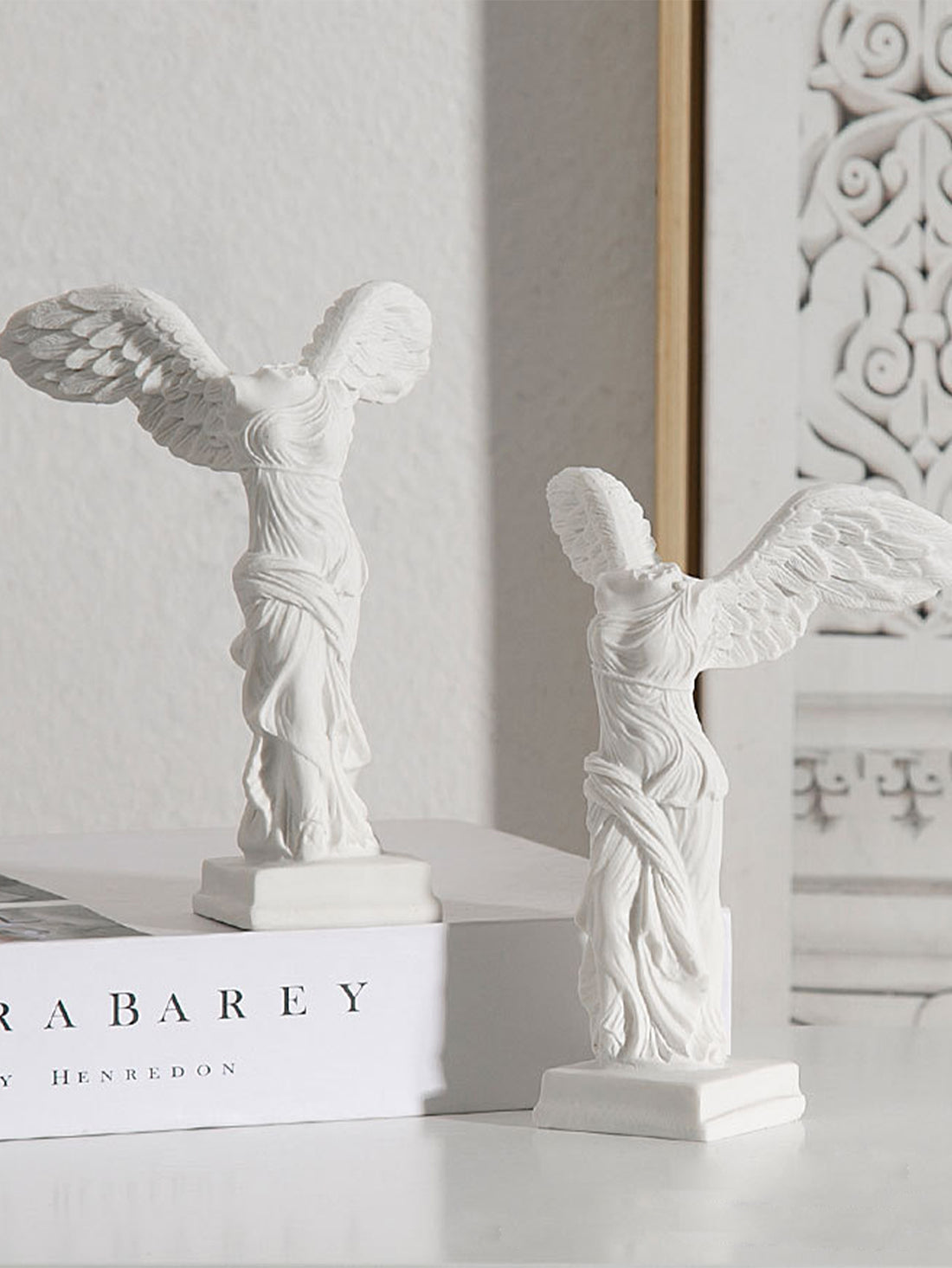 Add a touch of elegance to your office or garden with our Graceful Victory statue. Modeled after the Roman-Greek goddess Victoria, this exquisite piece exudes grace and victory. Made with durable materials, it is perfect for both indoor and outdoor display. A must-have for any art or history enthusiast.