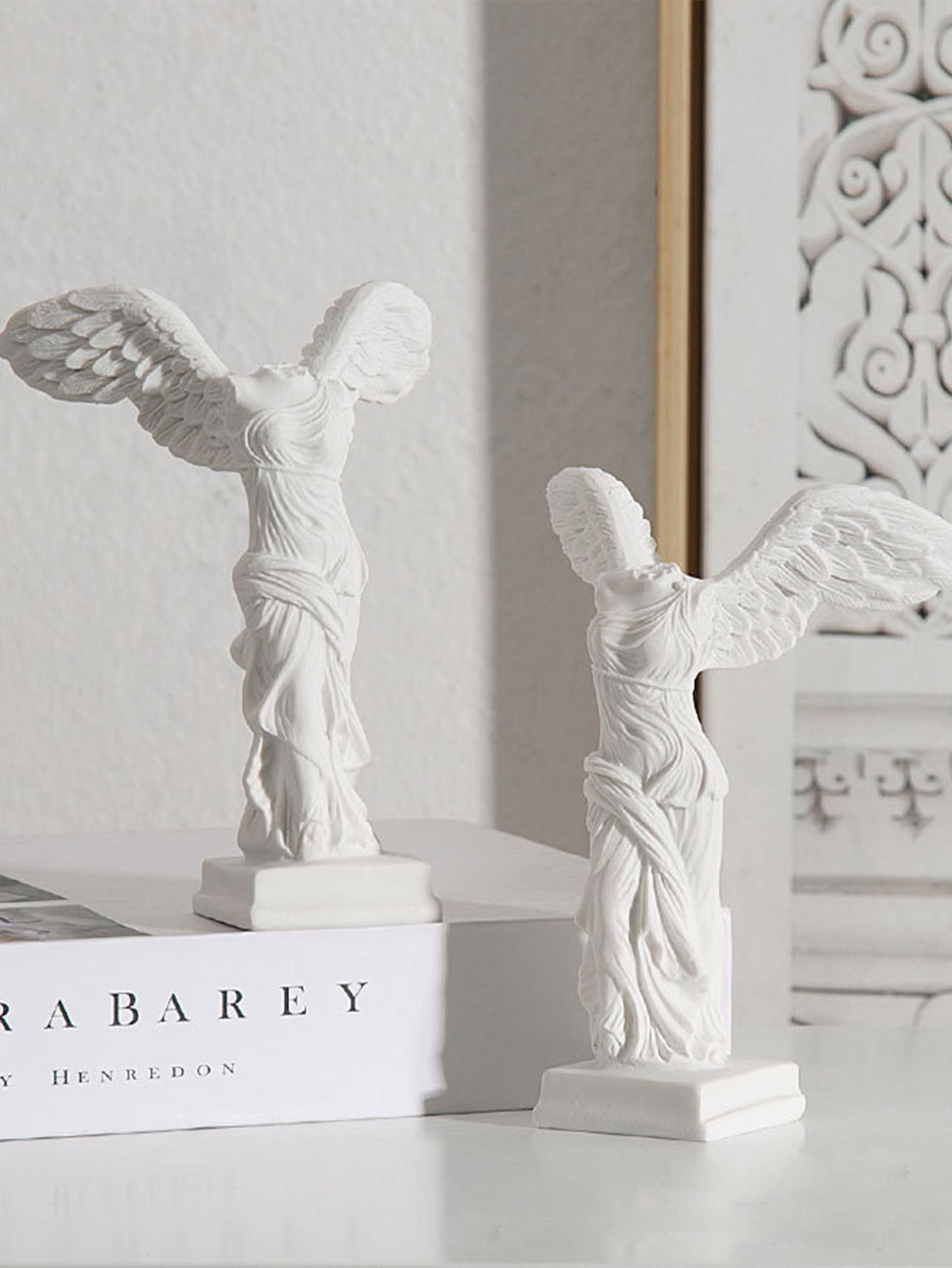 Add a touch of elegance to your office or garden with our Graceful Victory statue. Modeled after the Roman-Greek goddess Victoria, this exquisite piece exudes grace and victory. Made with durable materials, it is perfect for both indoor and outdoor display. A must-have for any art or history enthusiast.