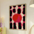 Gulabu Pink and Red Abstract Canvas poster with a bold artistic color palette. Perfect for modern bedrooms, living rooms, studios, and feminine decor.