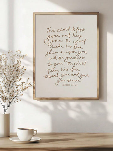 Hand-Lettered Numbers 6:24-26 Scripture Bible Verse Canvas Poster 