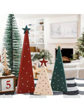 Elevate your holiday décor with these artisan-crafted wooden Christmas tree ornaments, available in three distinct sizes to create visual depth and interest. Each piece features carefully carved star accents that catch light beautifully, adding dimension to your tree. Handmade from quality wood, these decorations bring warmth and natural elegance to any festive setting. Perfect for those seeking sustainable, timeless alternatives to mass-produced ornaments, they complement both traditional and contemporary 