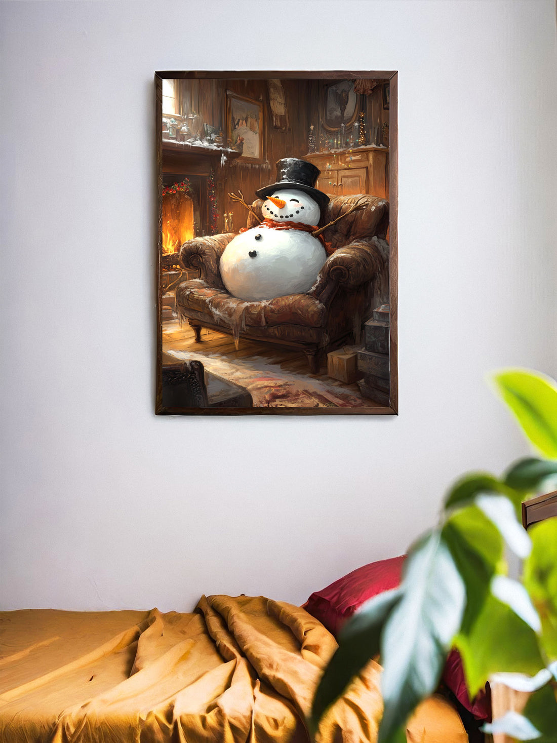 Introducing our Happy Snowman Sitting On Chair Canvas Poster. Crafted from high-quality canvas, this poster features a delightful snowman sitting on a chair, bringing joy and winter wonder to any room. Perfect for holiday decor or year-round display. Brighten up your space with this charming and whimsical design.