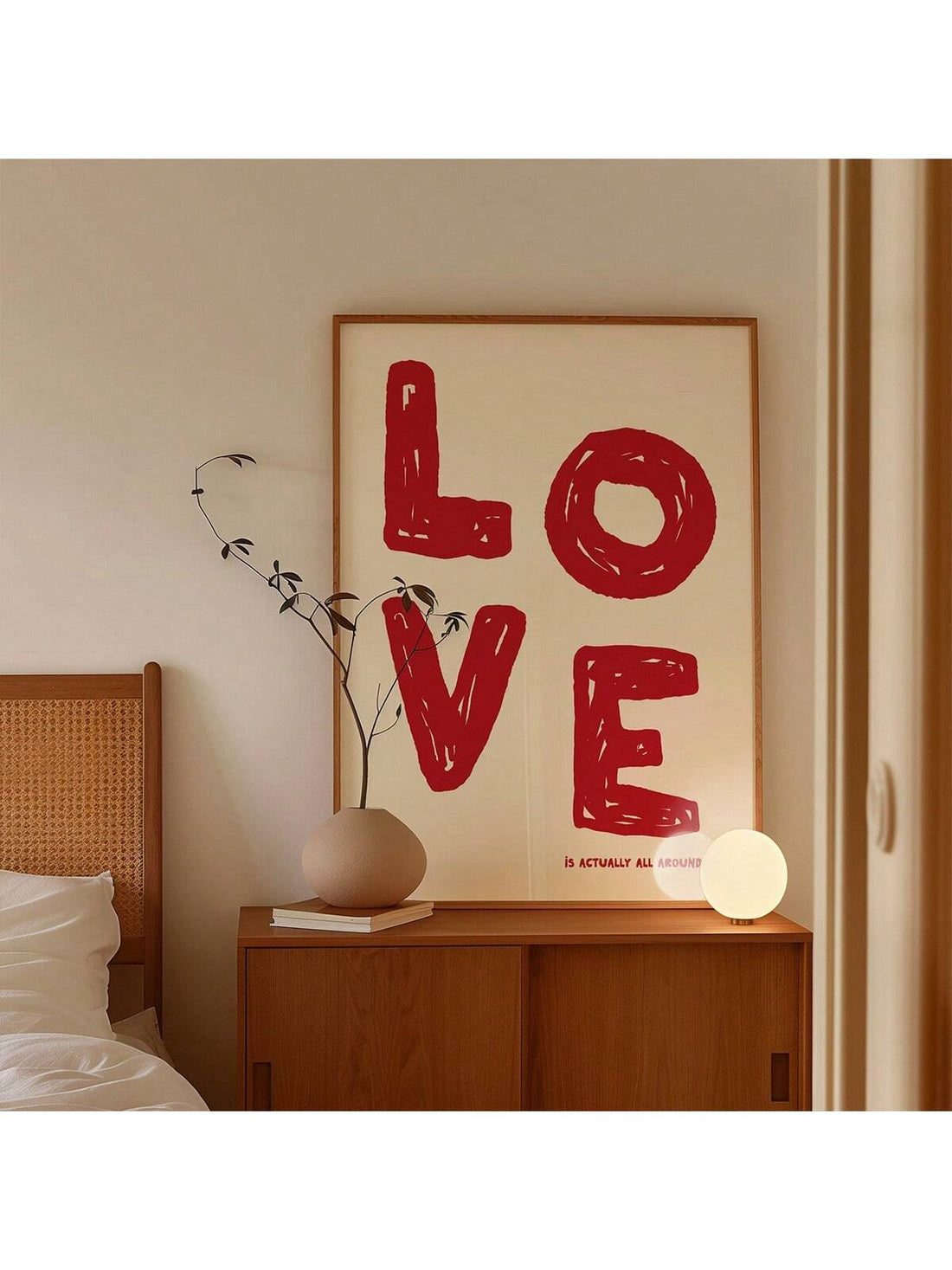 Display your love for vintage charm with our Heartfelt Canvas Poster. The beautifully framed artwork adds a trendy touch to your modern kitchen. Feel the love "around the corner" with this heartfelt reminder. Made with quality materials for a lasting statement piece