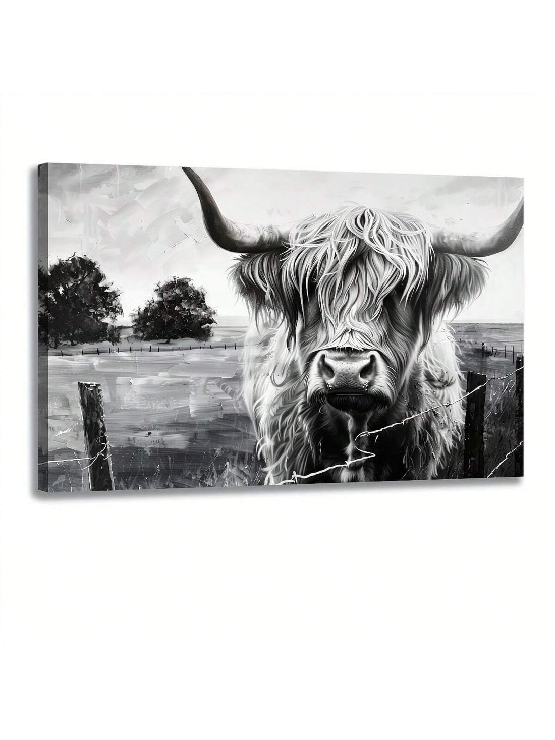 Add a touch of rustic charm to your living space with our Highland Cow Canvas Print Wall Decor. Perfect for bedroom or living room, this print is expertly framed for easy hanging and features a high-quality design that will elevate any home decor. Bring the beauty of the countryside into your home with this stunning piece.