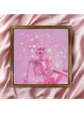 Elevate your Halloween decor with this Holographic Pink Skeleton Canvas Wall Art. Featuring a striking pink skeleton design with a holographic finish, this framed piece adds a modern, aesthetic touch to your spooky season setup. Perfect for creating a unique atmosphere, it blends eerie charm with contemporary style, making it an ideal statement piece for any Halloween enthusiast. Durable and visually captivating, it enhances your space with both color and character.