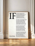 Rudyard Kipling If poem poster in light wood frame against paneled wall