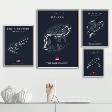 Capture the excitement and thrill of Formula 1 with our Imola Monaco Track Circuit Canvas Art. Featuring an unframed design, this piece is perfect for modern spaces and adds a touch of motorsport decor. The detailed track circuit showcases the iconic Imola and Monaco tracks, bringing the action to your walls.