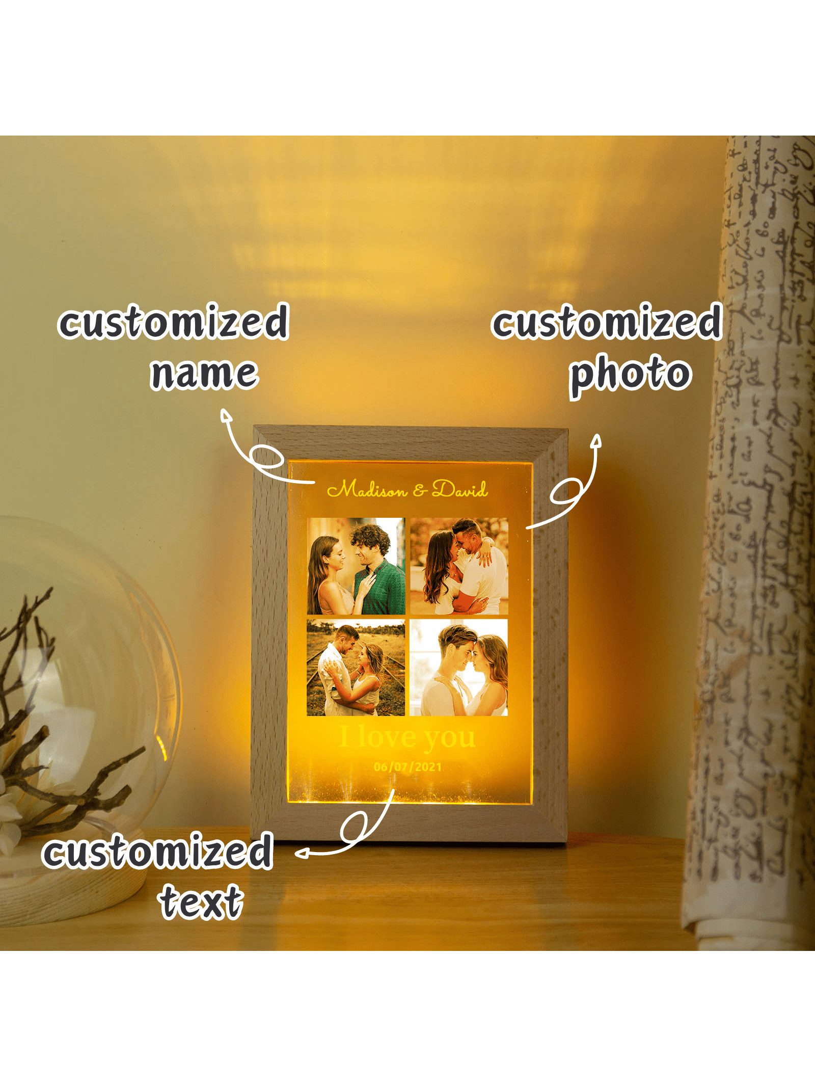 This Infinite Love Memorial Night Light is the perfect personalized gift for special occasions. With its unique design and customizable features, this night light serves as a beautiful and thoughtful reminder of lasting love. Made with high-quality materials, it offers a warm and comforting glow, making it a perfect addition to any home decor.