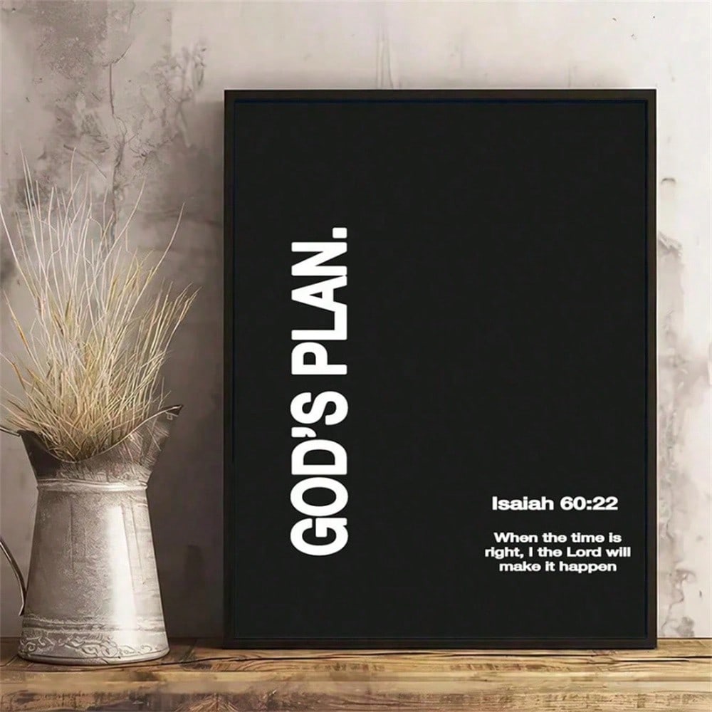 Elevate your spiritual space with this striking black and white canvas art featuring the powerful message from Isaiah 60:22. The minimalist design pairs timeless typography with a calming monochromatic palette, making it an ideal focal point for bedrooms, home offices, prayer rooms, or living spaces. 