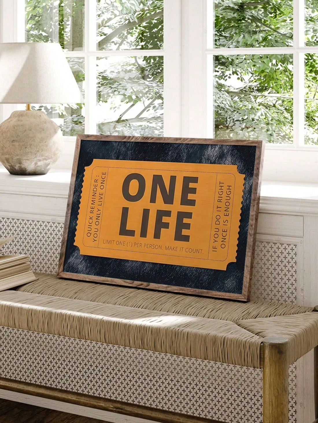 Elevate your living space with the Inspirational Frameless One Vote Life Canvas Art, crafted to enhance home aesthetics with its high-quality finish. This frameless design offers a modern, sleek appearance that seamlessly integrates into any decor style. Its motivational message serves as a daily reminder to value each moment, inspiring positivity and thoughtful reflection. Ready to hang, this canvas art is an ideal choice for those seeking both visual appeal and meaningful inspiration in their home environ