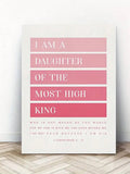 Elevate your living space with this Inspirational Pink Bible Verse Canvas Art featuring the empowering phrase, 