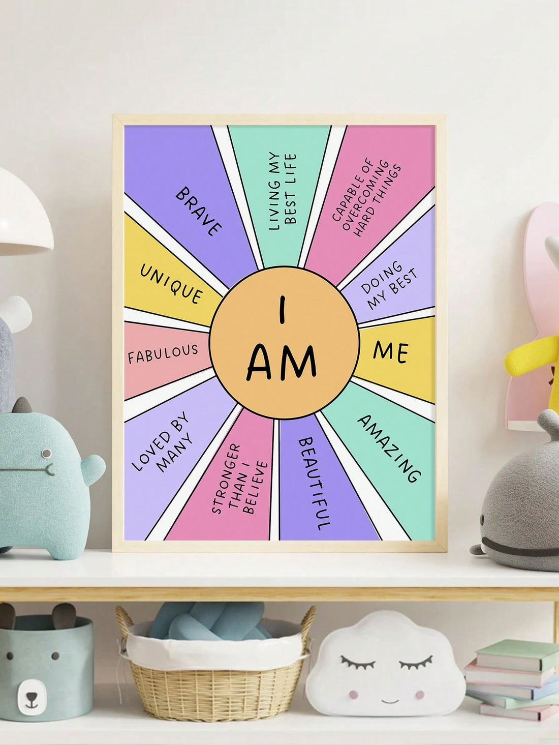 Brighten any learning space with this Inspirational Rainbow Classroom Decor Poster featuring the empowering phrase "I Am Me." Designed to promote a growth mindset, this positive affirmation canvas print encourages self-confidence and individuality among students. Its vibrant rainbow design adds a cheerful, welcoming atmosphere, making it an ideal addition to classrooms aiming to inspire and motivate young minds every day. Durable and visually engaging, this poster supports a positive educational environment