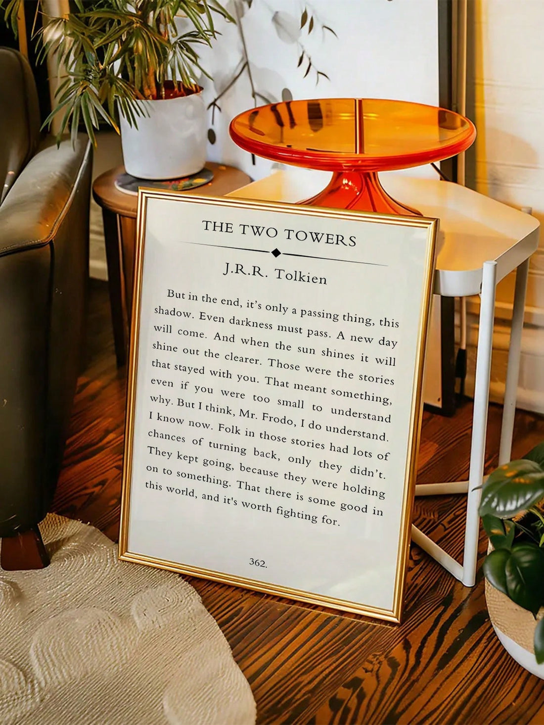 Transform your space with this striking canvas art poster featuring an inspirational Tolkien quote.