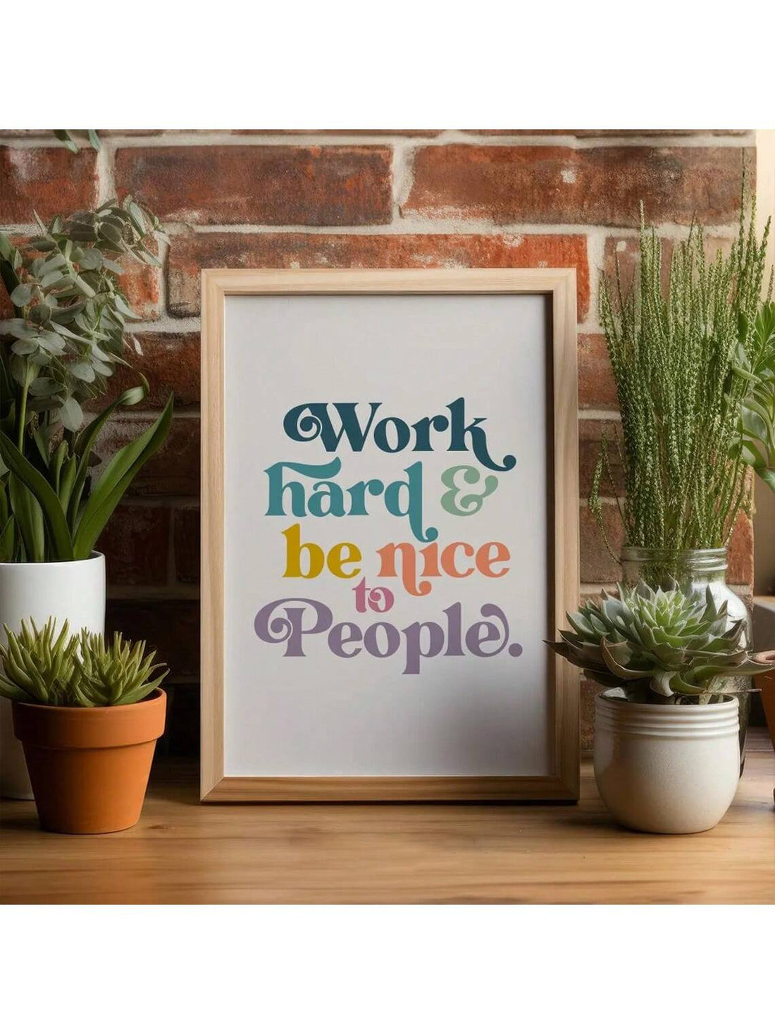 Elevate your space with this Inspirational Vintage Wall Art Print featuring the timeless message, "Work Hard, Be Kind." Perfect for both home and office, this poster combines classic design with motivational wisdom to inspire productivity and kindness daily. Its vintage aesthetic adds character and warmth, making it a thoughtful addition to any decor style. Durable and easy to frame, it serves as a constant reminder to balance ambition with compassion.