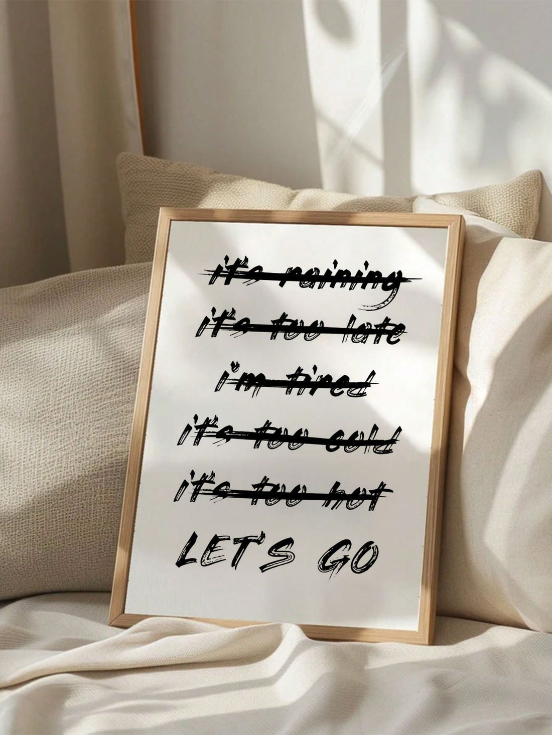 Elevate your workout space with our "Let's Go" motivational poster, designed specifically for serious athletes and fitness enthusiasts. This professionally crafted wall art serves as a daily reminder of your commitment to excellence. The bold typography and clean design ensure maximum impact during those crucial moments when mental fortitude matters most
